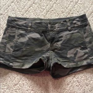 Express camo shorts. 97%cotton, 3% spandex